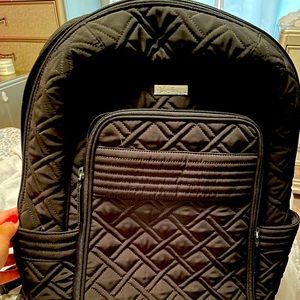 Vera Bradley Campus Tech Backpack- black quilted